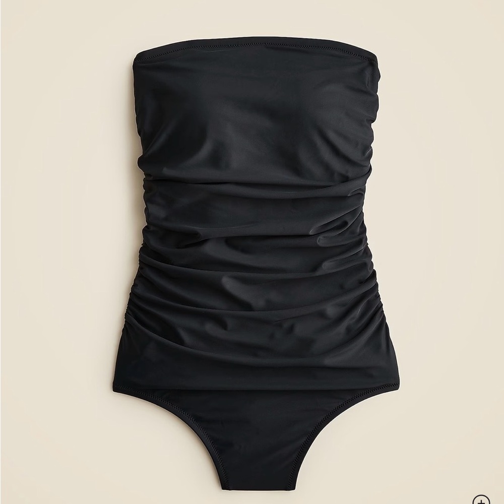 J. Crew Black Bandeau One Piece Swimsuit
